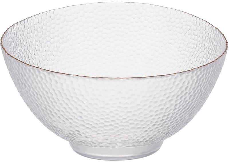 Салатник стеклянный Bauble 22х13 см Прозрачный с золотой каймой