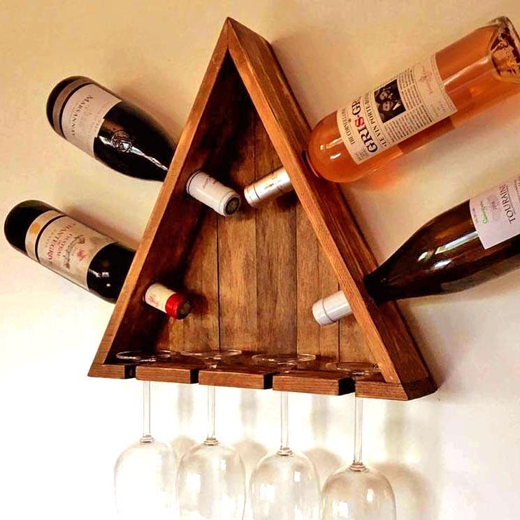 Полка для вина настенная из дерева Токай Шафран (ПНК-003806)