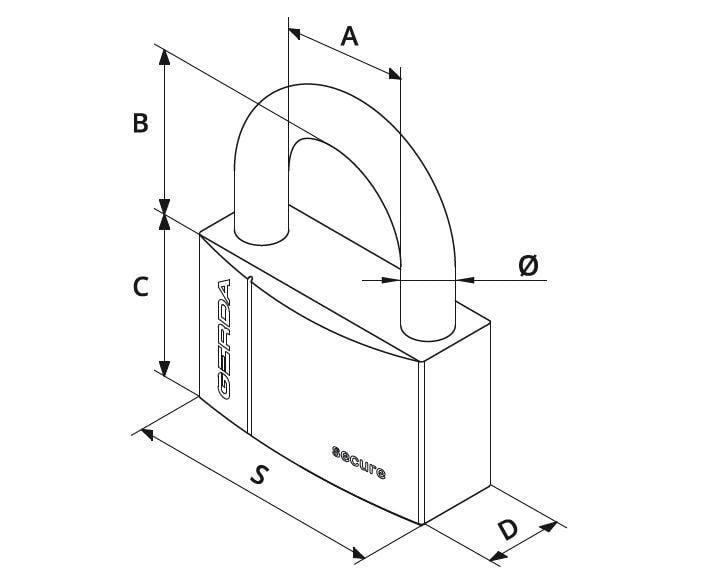 Замок навесной Gerda KSWS-60 (24812920) - фото 3