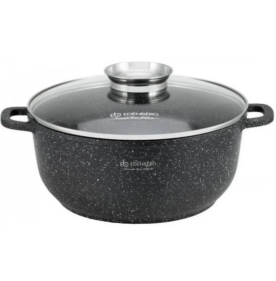 Кастрюля с гранитным покрытием Edenberg 3,3 л Черный (EB-8117) - фото 4 Кастрюля с гранитным покрытием Edenberg 3,3 л Черный (EB-8117) - фото 4