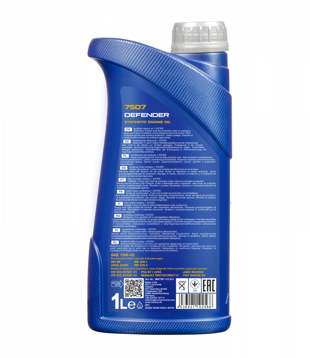 Моторне масло Mannol 7507 DEFENDER 10W-40 1 л (MN7507-1) - фото 2 Моторне масло Mannol 7507 DEFENDER 10W-40 1 л (MN7507-1) - фото 2