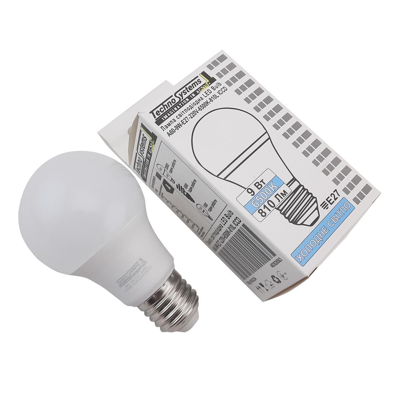 Лампа світлодіодна TechnoSystems Bulb A60 9Вт E27 6500K 810Лм ICCD (5000254) - фото 7