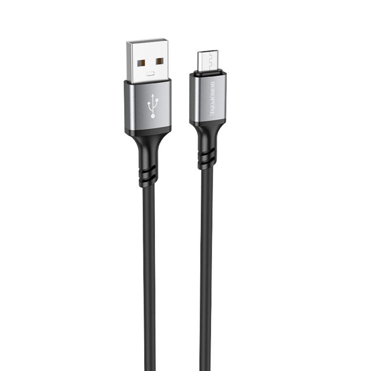 Кабель Borofone BX83 USB-A для MicroUSB Famous для быстрой зарядки и передачи данных 1 м 2,4 А Черный (612490)