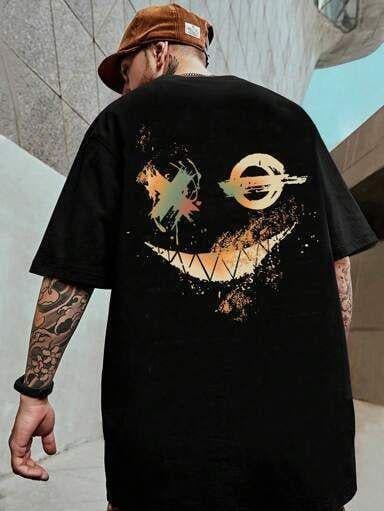 Футболка мужская с принтом Pin-000-558 повседневная XL Черный (2664093677)