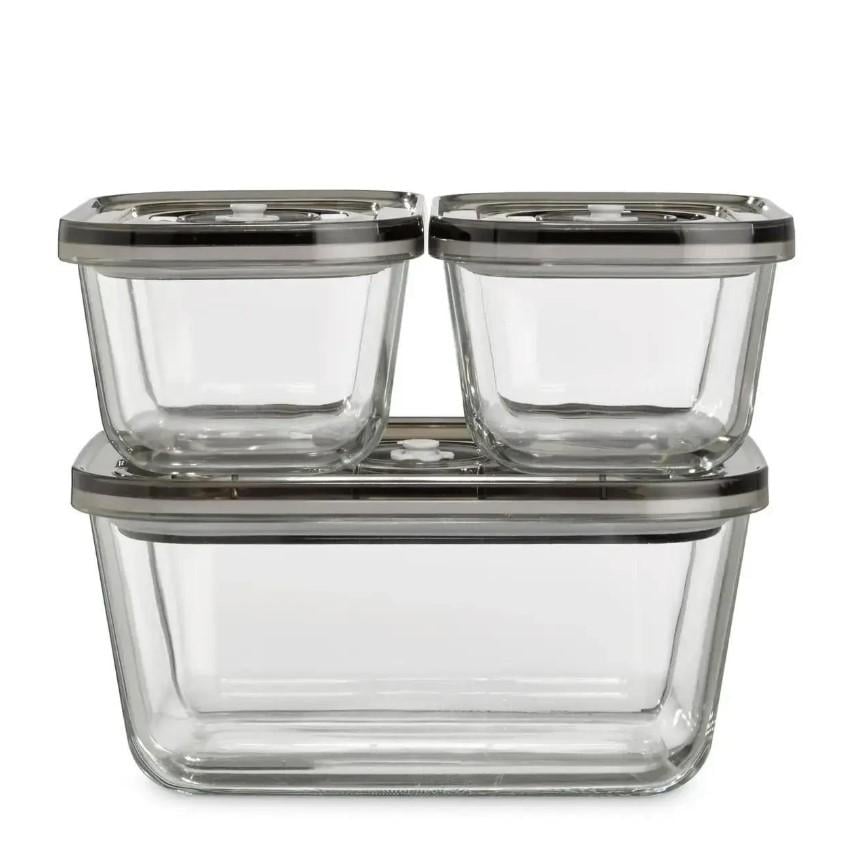 Набір вакуумних контейнерів Caso VacuBoxx Eco-Set 1177 BPA-freeскляних 3 шт. 1500 мл/500 мл (26230304)