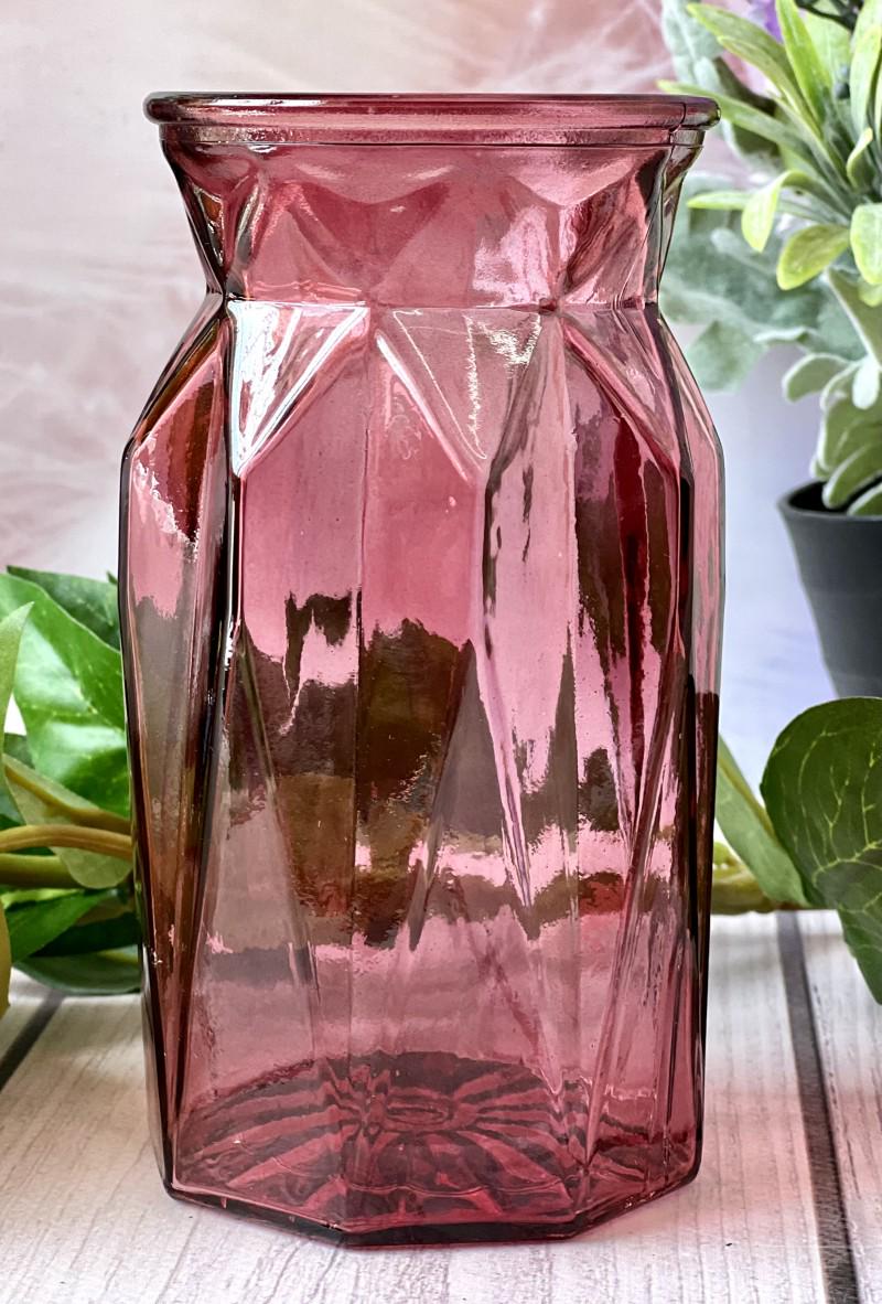 Ваза стеклянная Viva Aurora 15 см Фиолетово-красный (10973070)