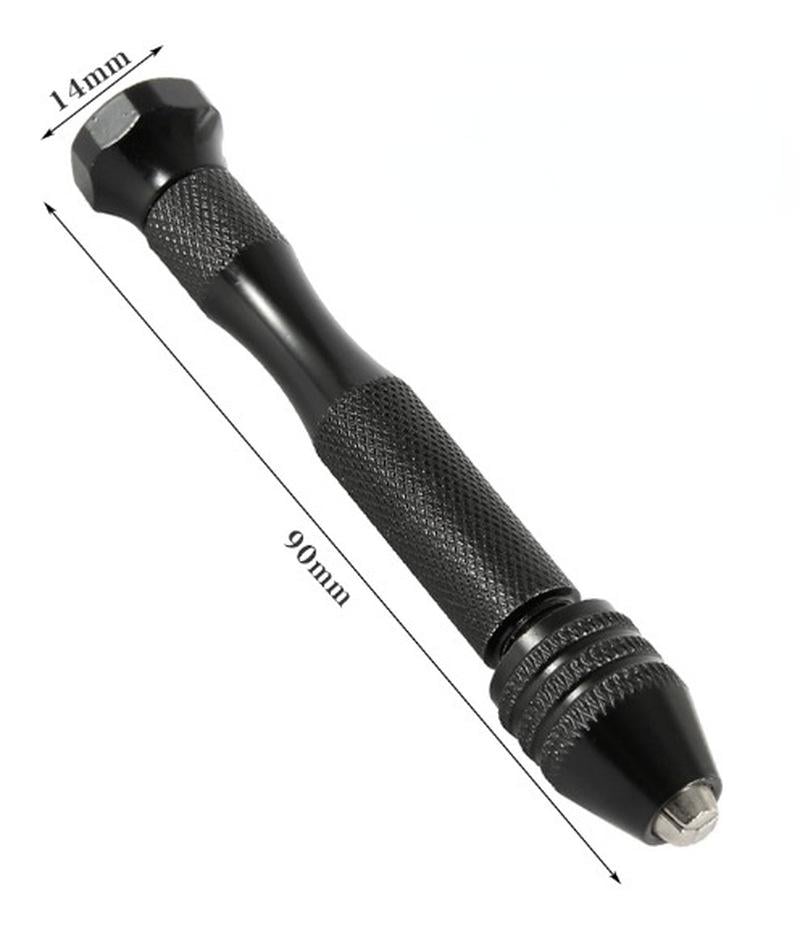 Дриль ручний з алюмінієвим корпусом і 10 свердлами Чорний (29428) - фото 6