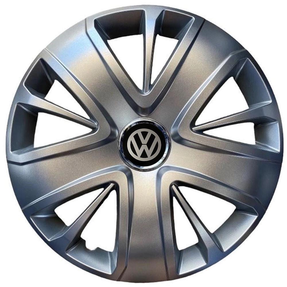 Ковпаки SJS 341 з логотипом Volkswagen R15 4 шт. Сріблястий (2654555476)
