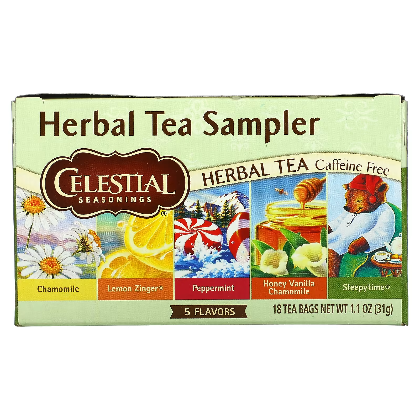 Набір трав'яних чаїв Celestial Seasonings без кофеїну 5 смаків 18 чайних пакетиків 30 г - фото 1