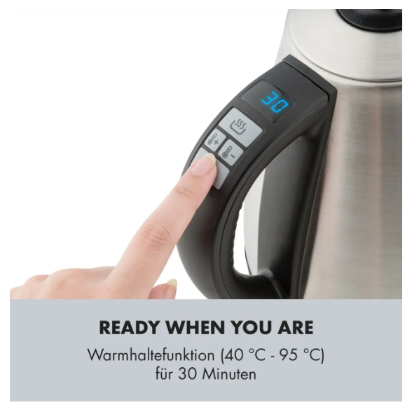 Електрочайник KLARSTEIN Garcon з регулюванням температури 2000 Вт 1 л (10032533) - фото 6