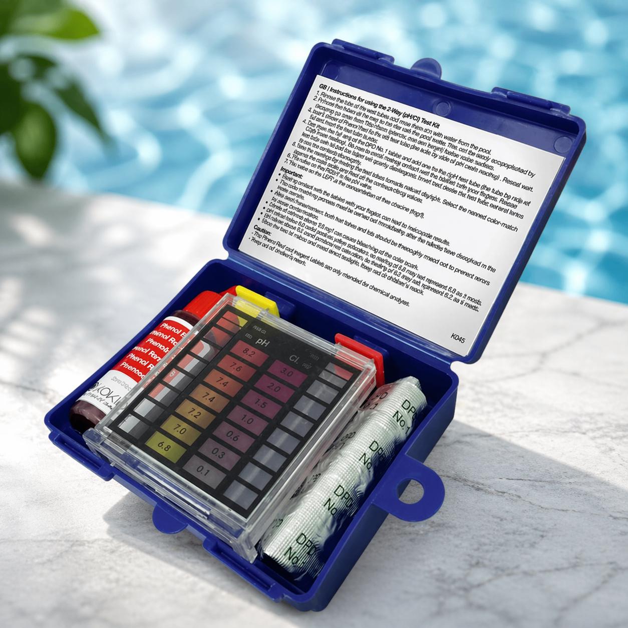 Тестер двухкомпонентный Kokido K045CBX24 20cc Phenol/20pcs DPD для измерения уровня pH и свободного хлора в бассейне (26623572)