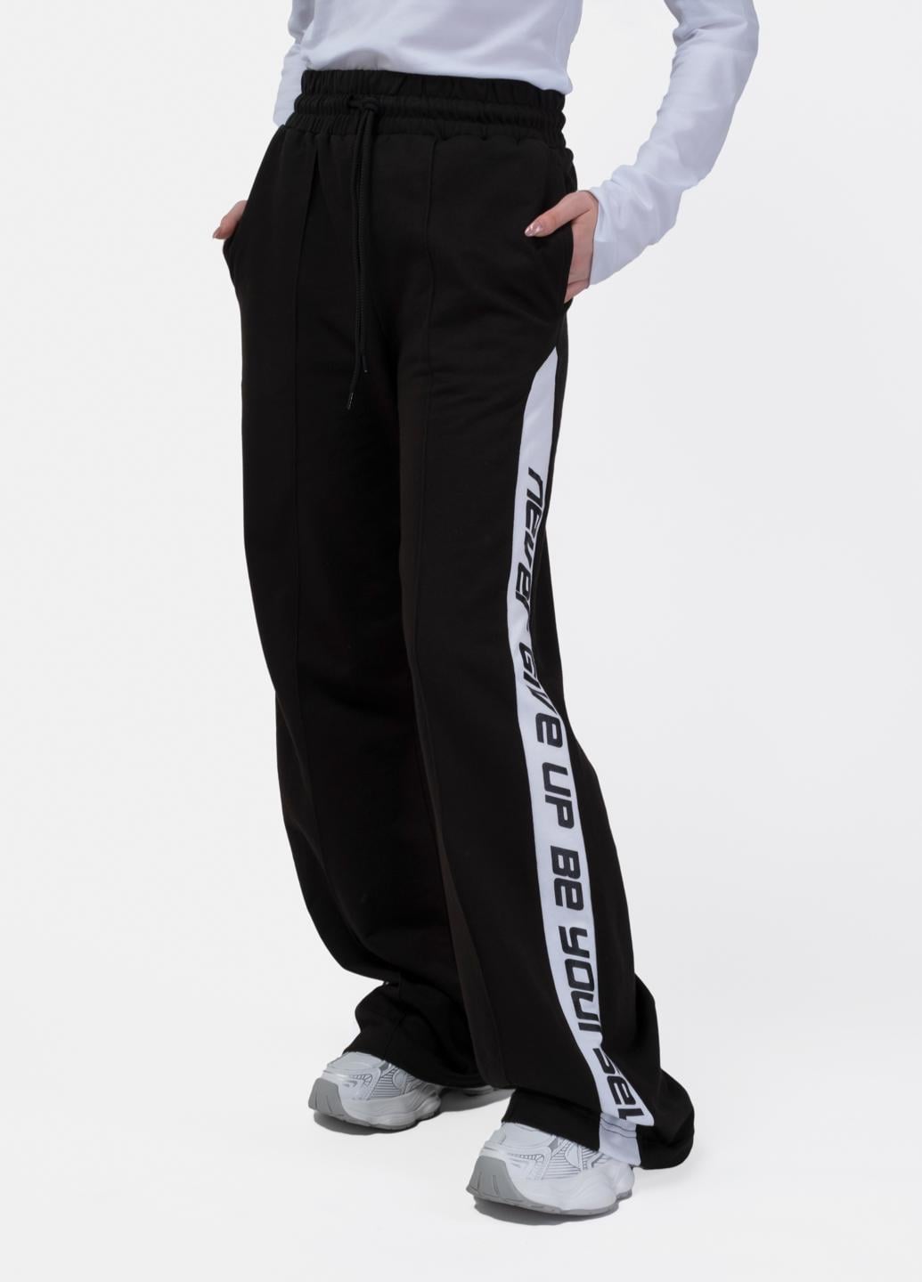 Спортивні штани жіночі широкі SCARLET 102468 XL Чорний (102468_XL)