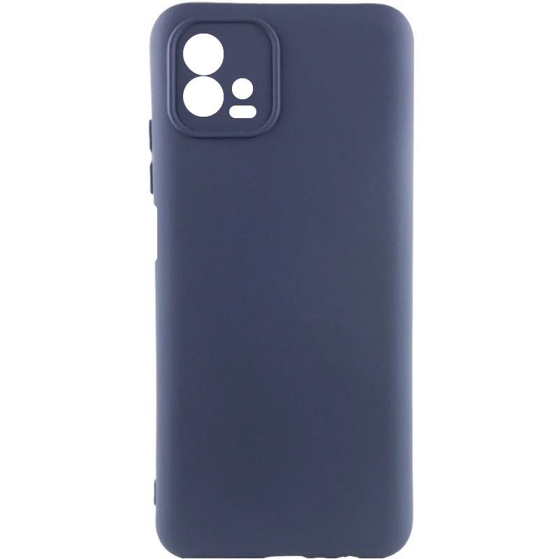 Противоударный чехол TPU GETMAN Liquid Silk Full Camera для Motorola Moto G72 Синий / Midnight Blue