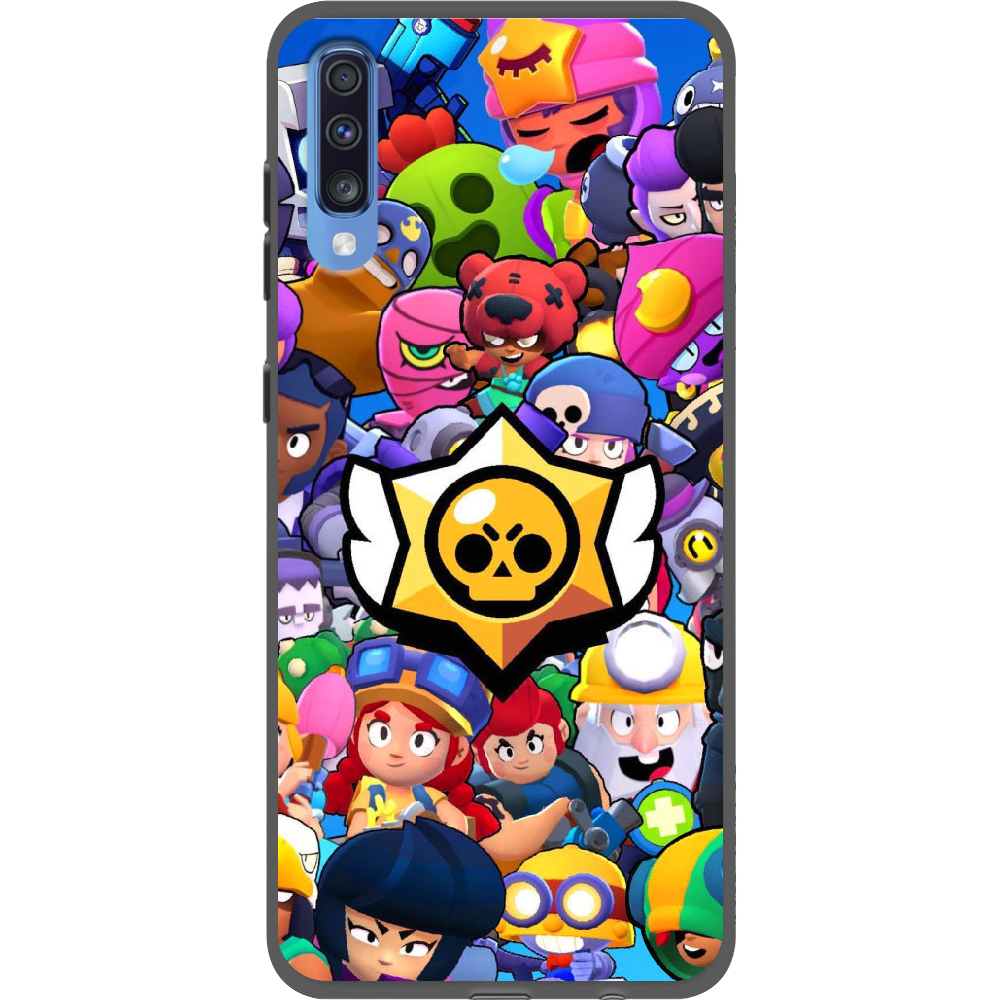 Чехол Boxface Samsung A705 Galaxy A70 Brawl Stars Черный силикон (36860-up2389-37421)