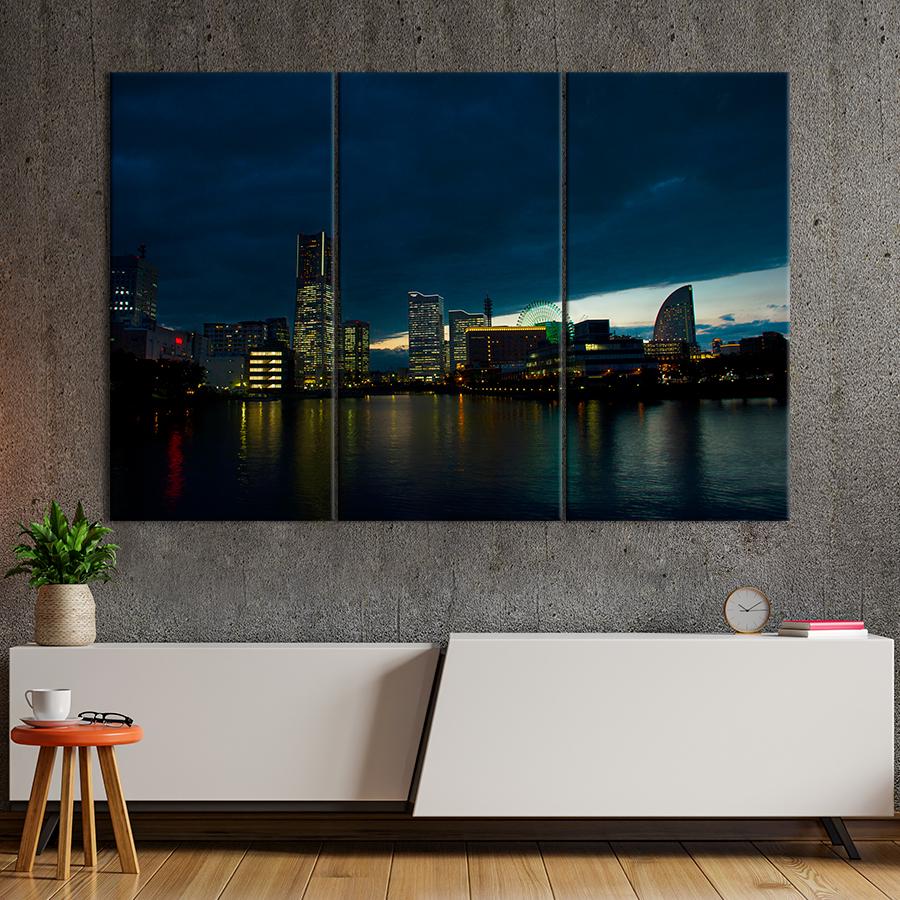 Картина город Город Иокогама в Японии 156x100 см (A563-3)