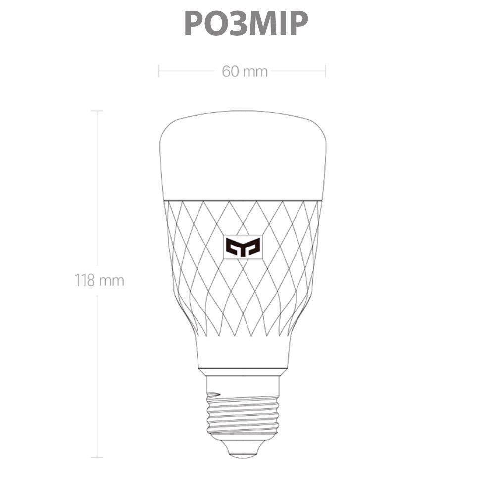 Лампа Wi-fi LED Yeelight Smart Bulb White (WH00466) - фото 3