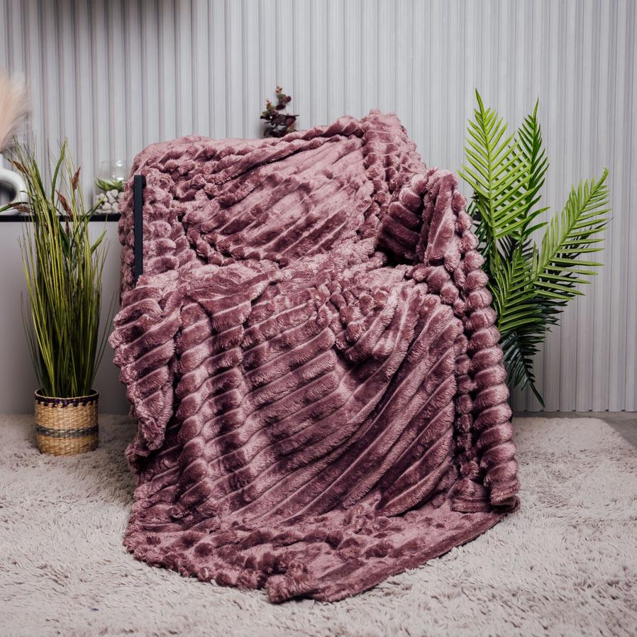 Плед Полоска евро Пастельно-фиолетовый (10512) Плед Полоска евро Пастельно-фиолетовый (10512)