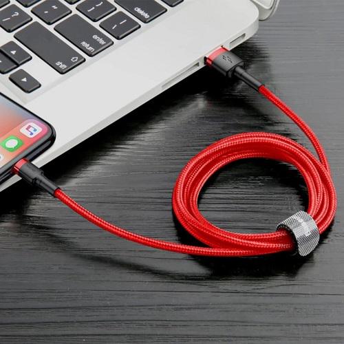 Кабель Baseus CALKLF-C09 Cafule Lightning to USB 2 м Red (c4a5fa55) - фото 3 Кабель Baseus CALKLF-C09 Cafule Lightning to USB 2 м Red (c4a5fa55) - фото 3