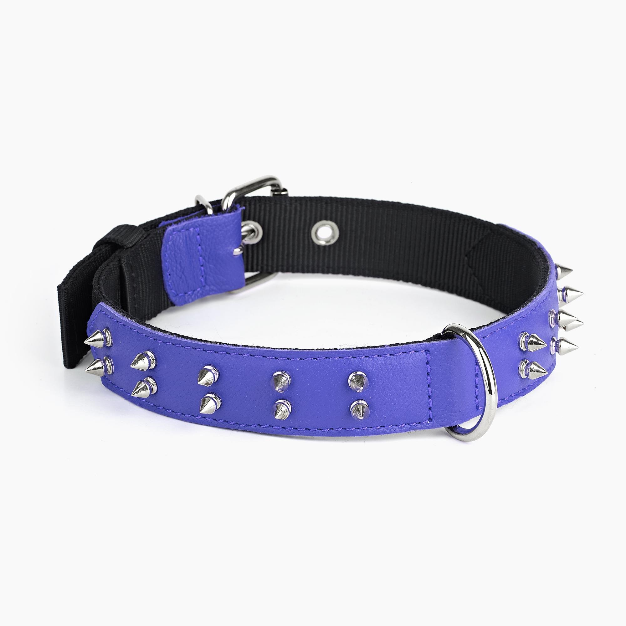 Ошейник KareLine и натуральной кожи с шипами 35 мм 410-510 мм (6606/9) - фото 1