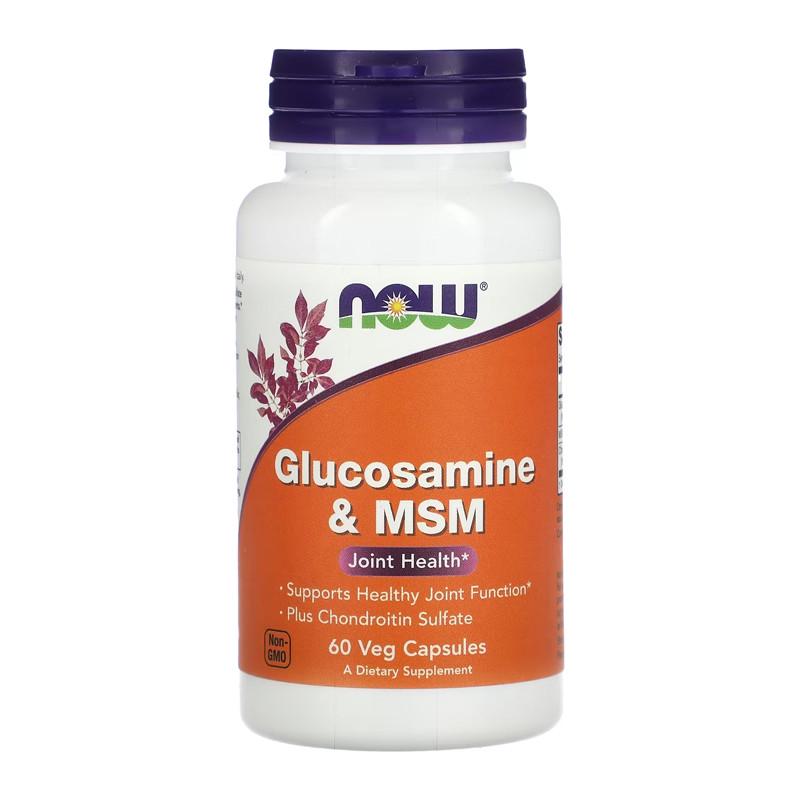 Глюкозамин NOW Glucosamine & MSM 60 капс. (08283-01)