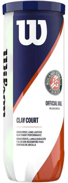 М'ячі для тенісу Wilson ROLAND GARROS CLAY CT 3 ball Green (WRT125000)