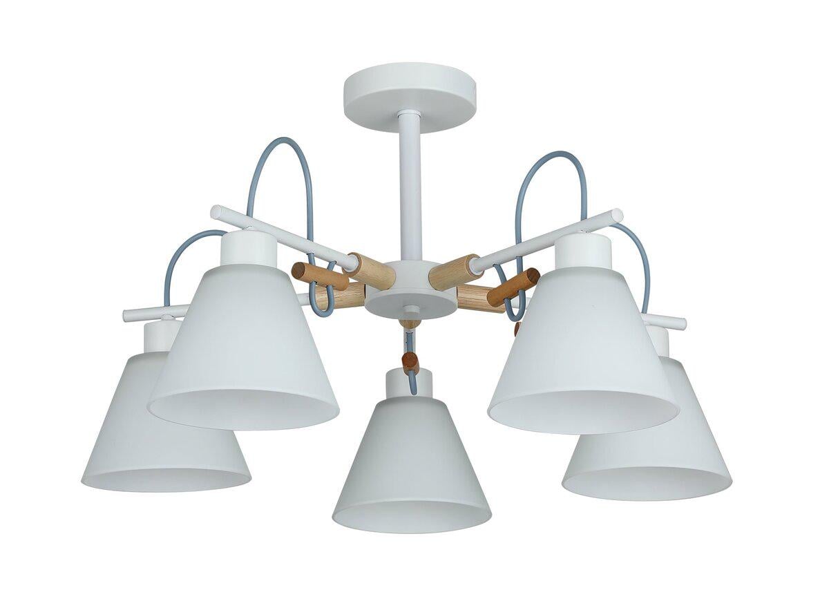 Люстра потолочная Light House SRS-20716/5 Белый/Дерево Люстра потолочная Light House SRS-20716/5 Белый/Дерево