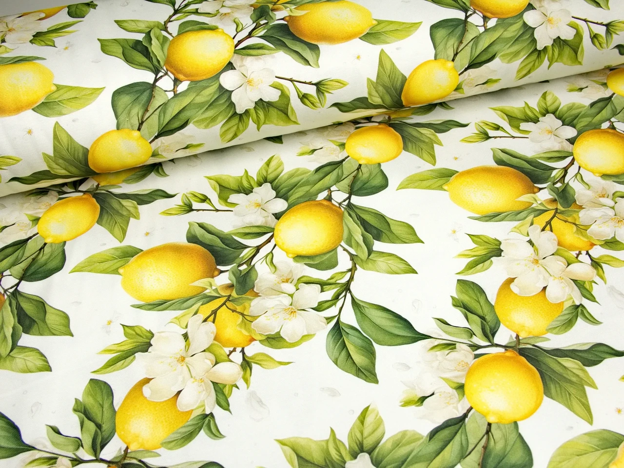 Скатерть водоотталкивающая Мальва Лимон с жасмином 120x170 см (2630364949)