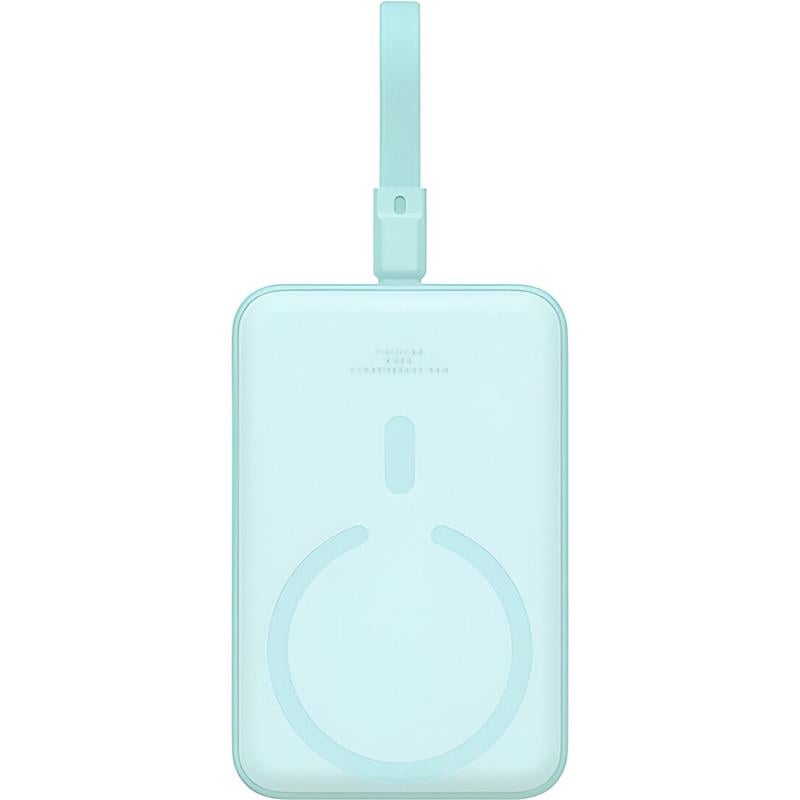 Повербанк BASEUS Magnetic Mini Wireless Fast Charge iP Edition 10000 mAh 20W with MagSafe Peppermint Blue (P10022109333-00) - фото 3