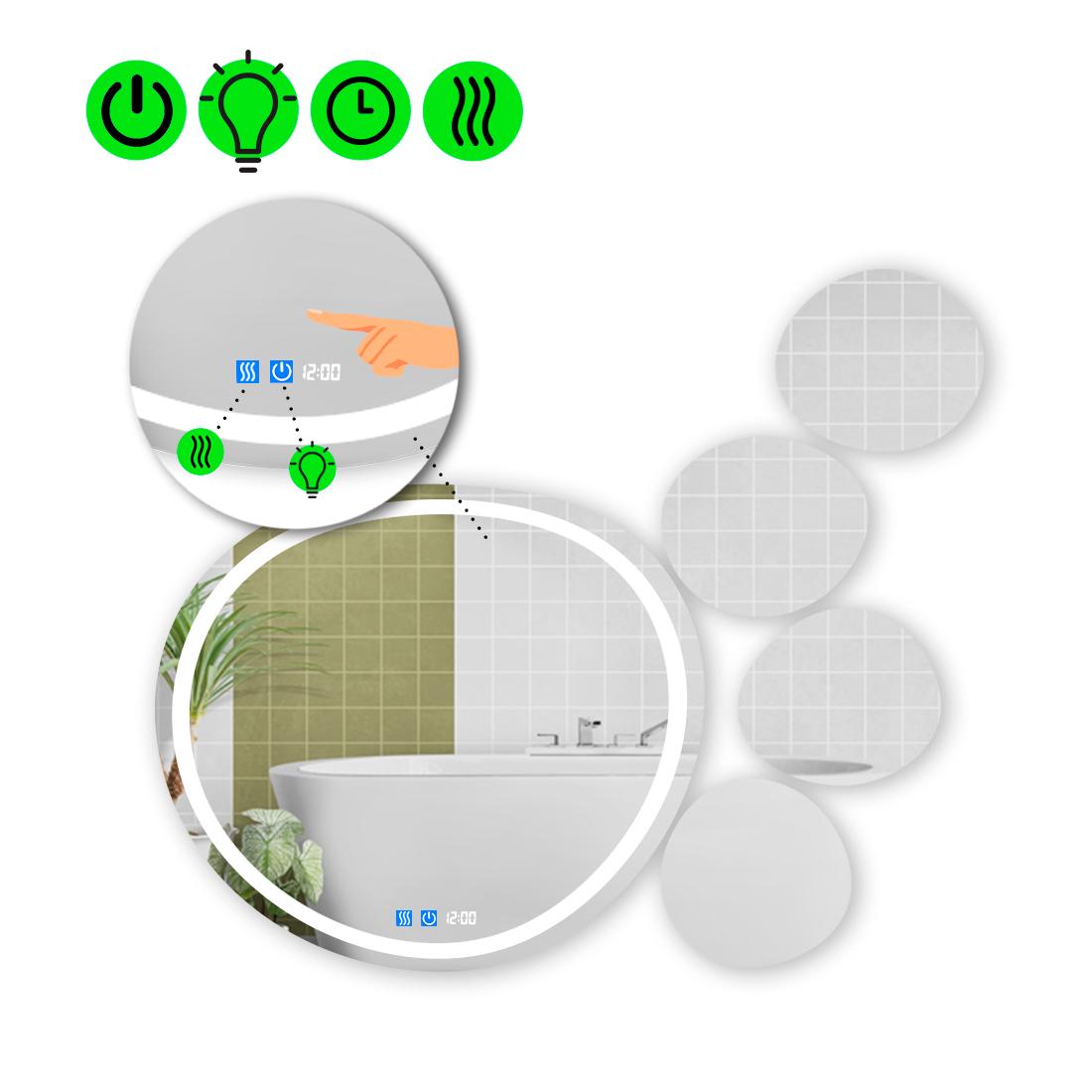 Зеркало с LED подсветкой Acqua 1 с двумя сенсорами 100x100 см (8737271)