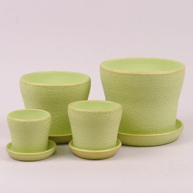 Набір керамічних горщиків Flora Маня Салатовий (21520)