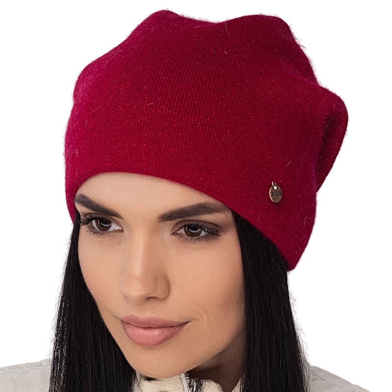 Шапка женская ангоровая Leks НИАГАРА утепленная флисом One size Красный (125621)