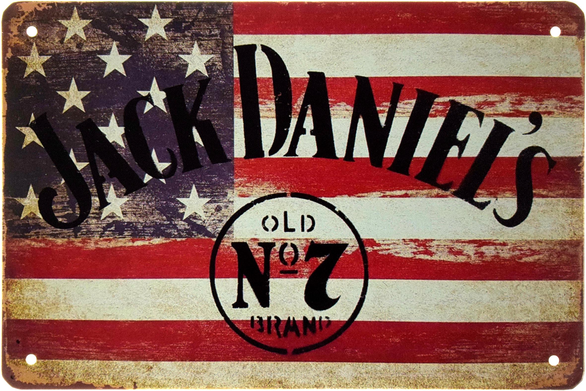 Металлическая табличка Jack Daniel's Флаг США 20x30 см