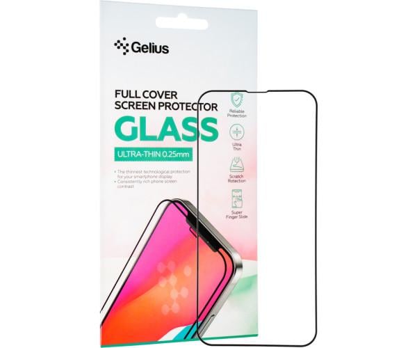 Захисне скло Gelius Full Cover Ultra-Thin 0,25 мм для Apple iPhone 13 Pro Max Black (0100000088705)