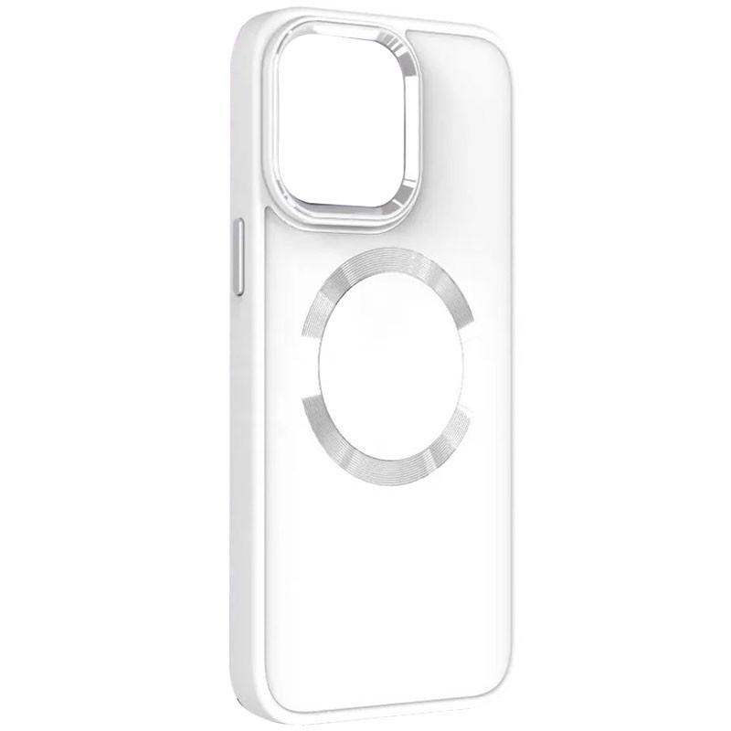 Противоударный TPU Чехол Bonbon Metal Style with MagSafe для Apple iPhone 15 (6.1") Белый / White