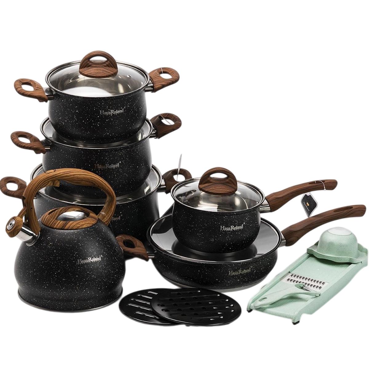 Набор посуды Haus Roland с антипригарным покрытием 10 предметов (HP33530B) Набор посуды Haus Roland с антипригарным покрытием 10 предметов (HP33530B)