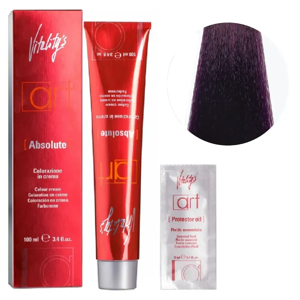 Крем-краска для волос с масляным коктейлем Vitality’s Art Absolute Hair Color Cream 4/88 Насыщенный скрипичный каштан 100 мл