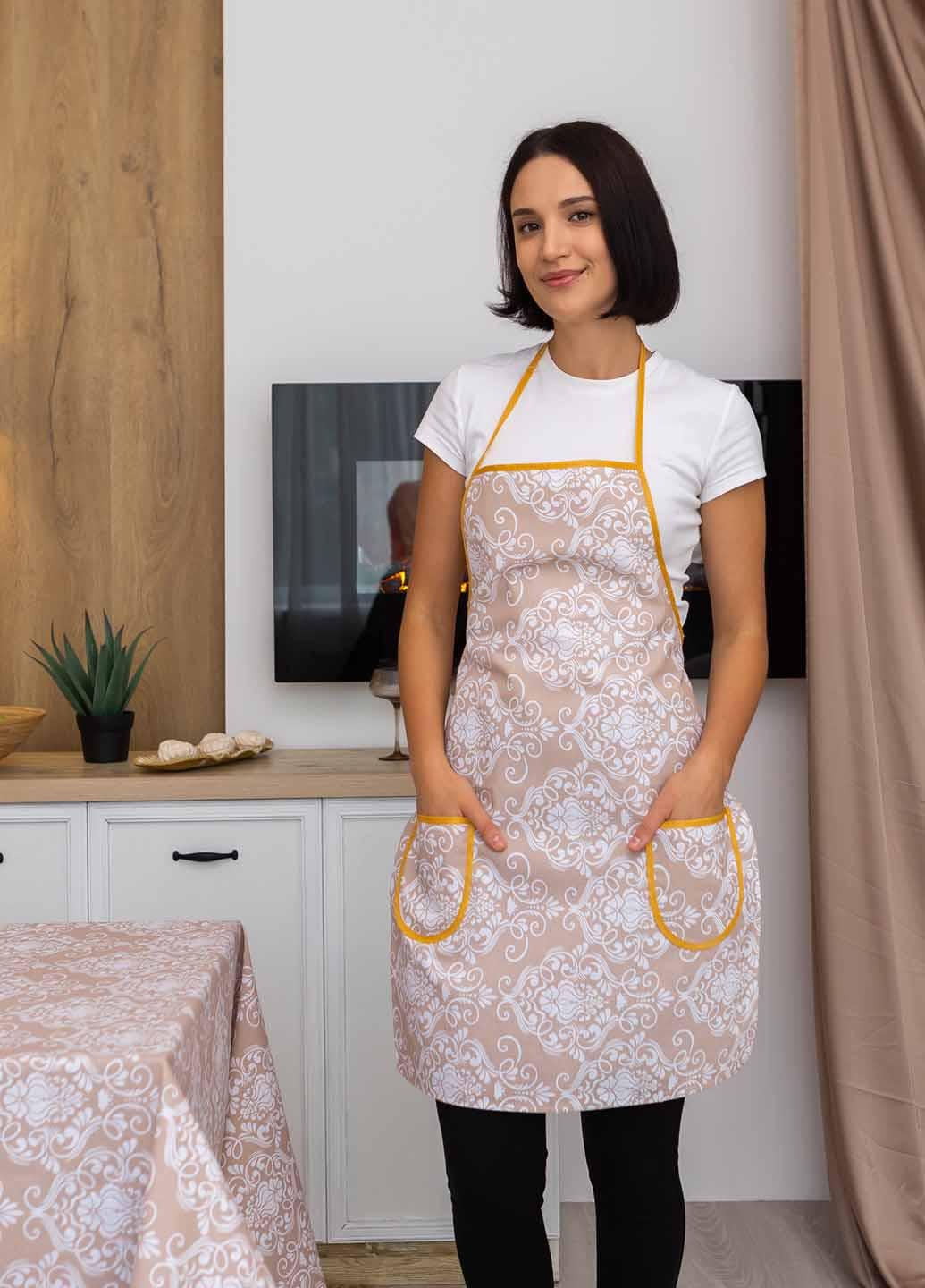 Фартук хлопковый Вензель 75х55 см Бежевый (внзб55)