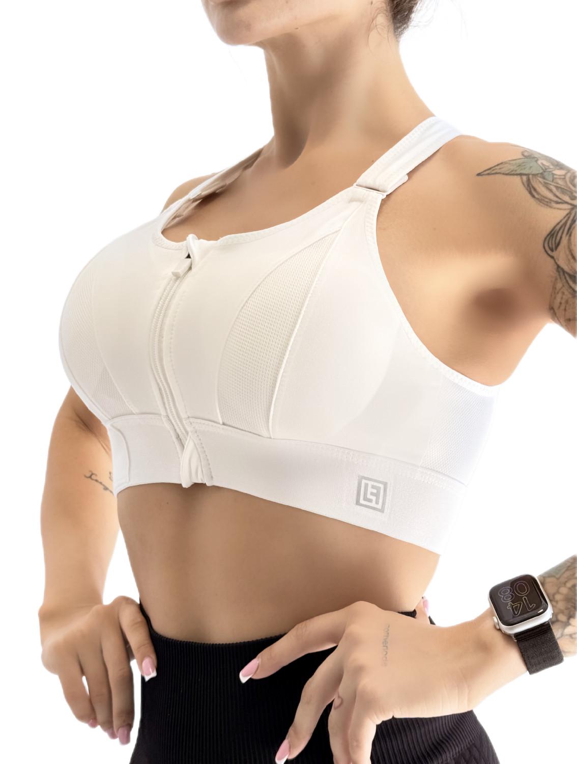 Топ спортивный для фитнеса LILAFIT на молнии пуш ап с утяжками S Белый (LFB000034) Топ спортивный для фитнеса LILAFIT на молнии пуш ап с утяжками S Белый (LFB000034)