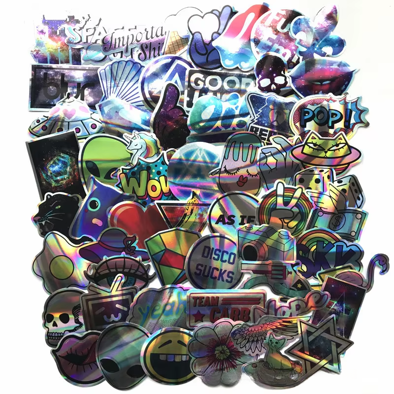 Набор наклеек Голограмма Имитация металла для гаджета/телефона/авто 100 шт. (10110)