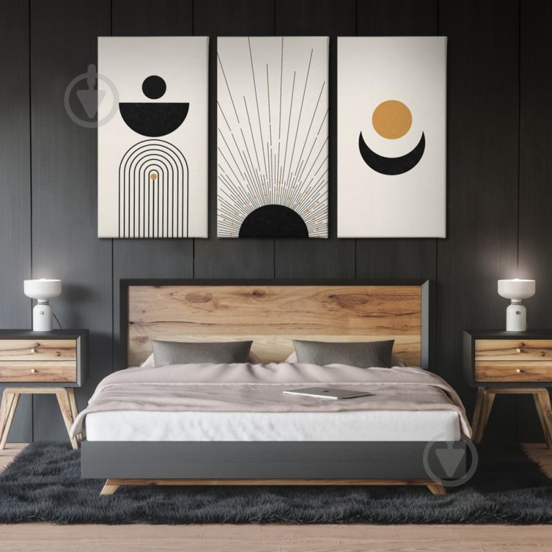 Модульная картина из трех частей Black Sun Malevich Store 96x60 см (MK311611)