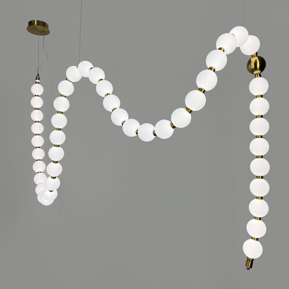 Люстра из серии Perla SG012/45 AB на 45 шариков 3 световых режима 400 см Латунь/Белый