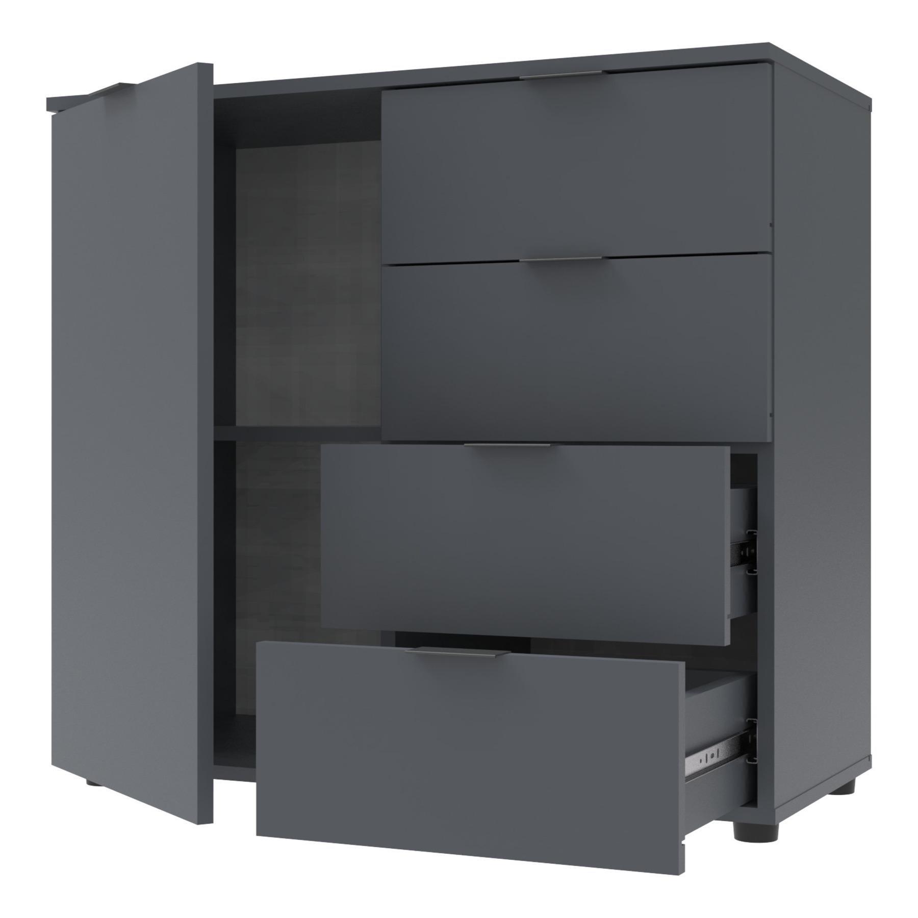 Комод в гостиную Doros Рон 1 80х38х81 см Графитный - фото 3 Комод в гостиную Doros Рон 1 80х38х81 см Графитный - фото 3