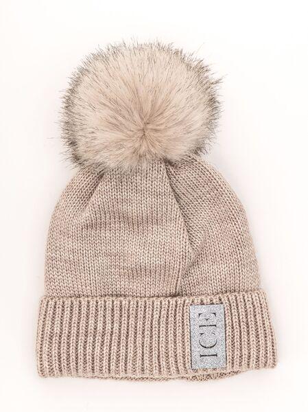 Шапка детская для девочек Айс D816 флис 50-54 см Бежевый