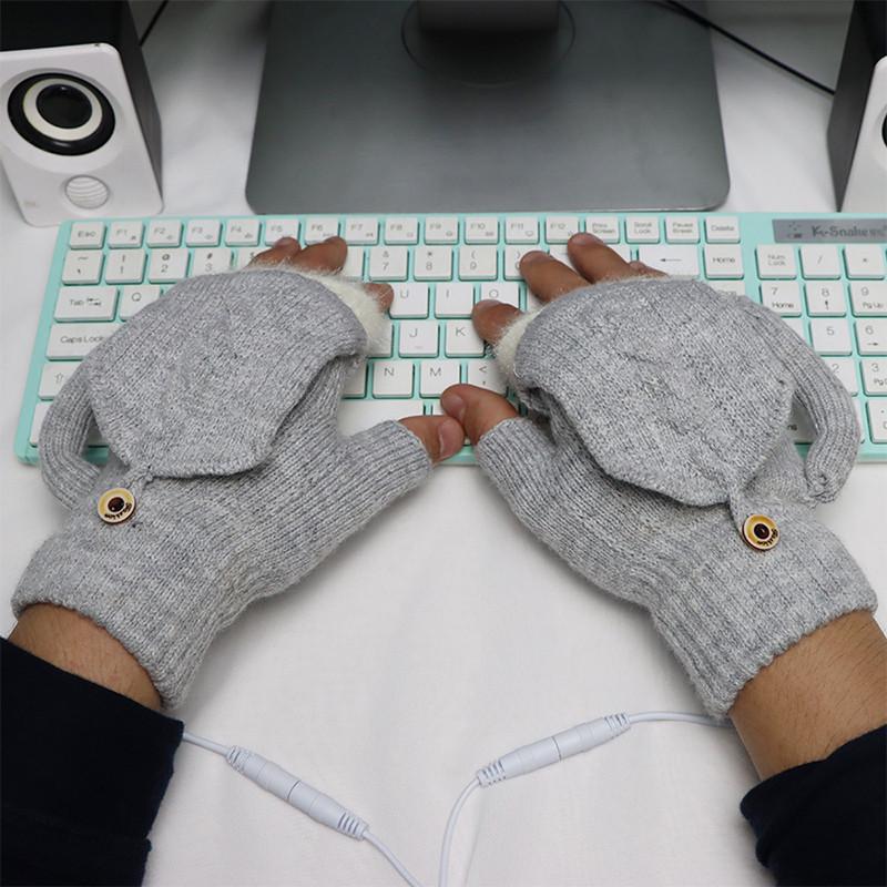 Рукавички зимові жіночі Lesko G-12 USB з підігрівом Gray (24366639) - фото 4 Рукавички зимові жіночі Lesko G-12 USB з підігрівом Gray (24366639) - фото 4