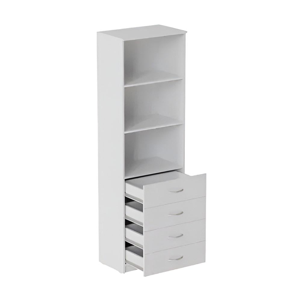 Шкаф Ferrum-decor Анжело на 3 полки с 4 ящиками ДСП 16 мм 1900x600x380 мм Белый (FRD-104983)