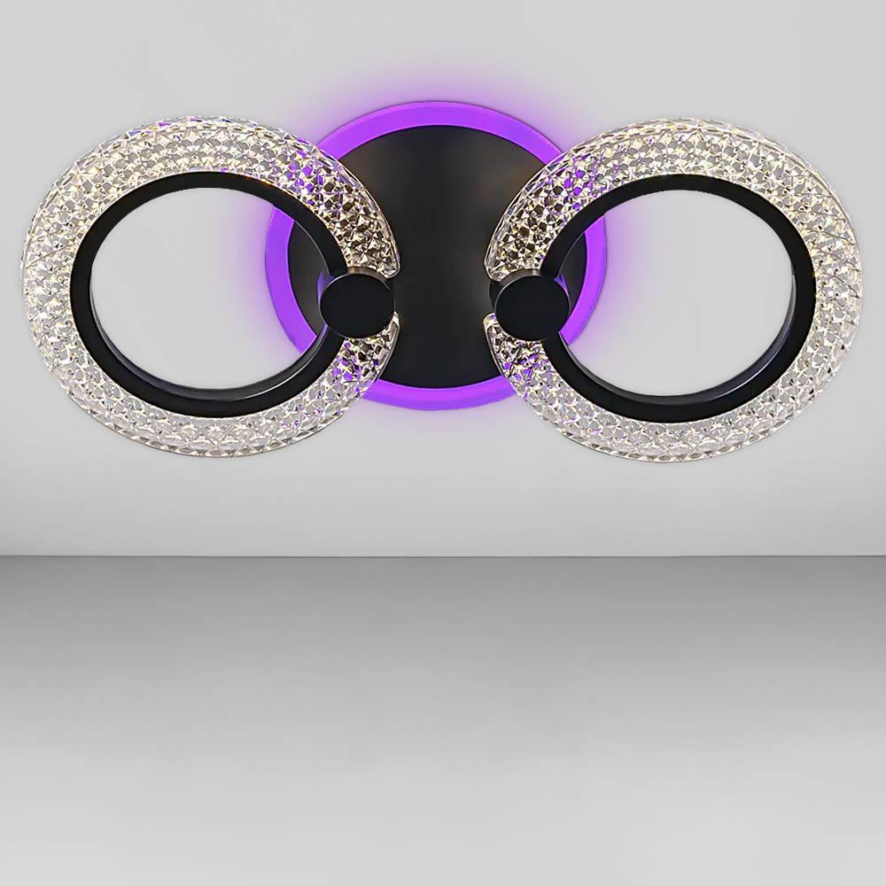 Люстра потолочная светодиодная Lighthouse SC-19273/2C BK PK/BU/PL 28W/10W 440х200х90 мм Черный