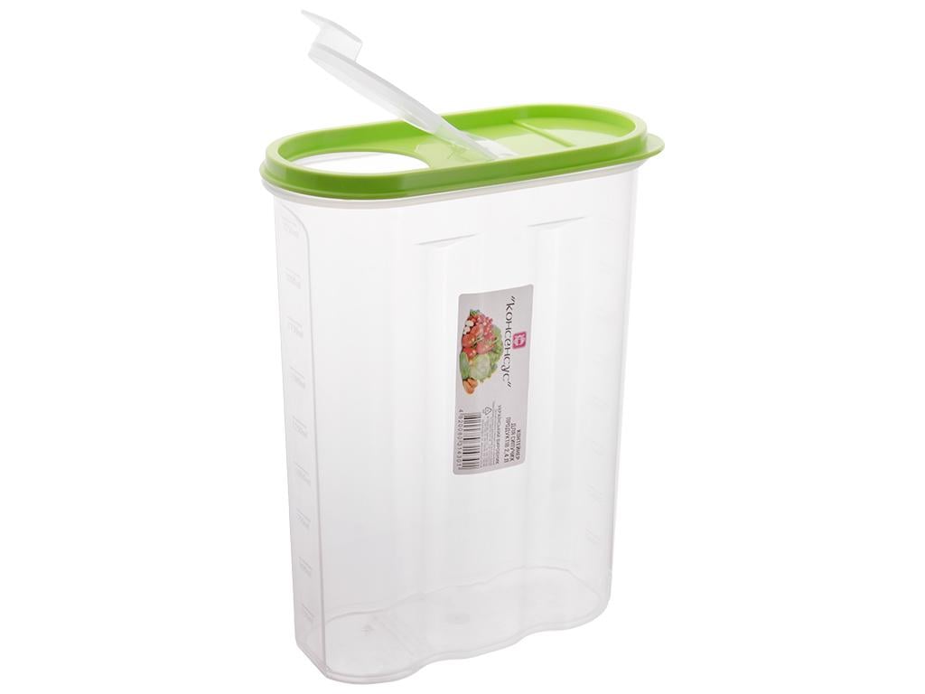 Емкость для сыпучих продуктов 18,8х8,8х25,2 см 2,4 л Зеленый (MCS-BK025)