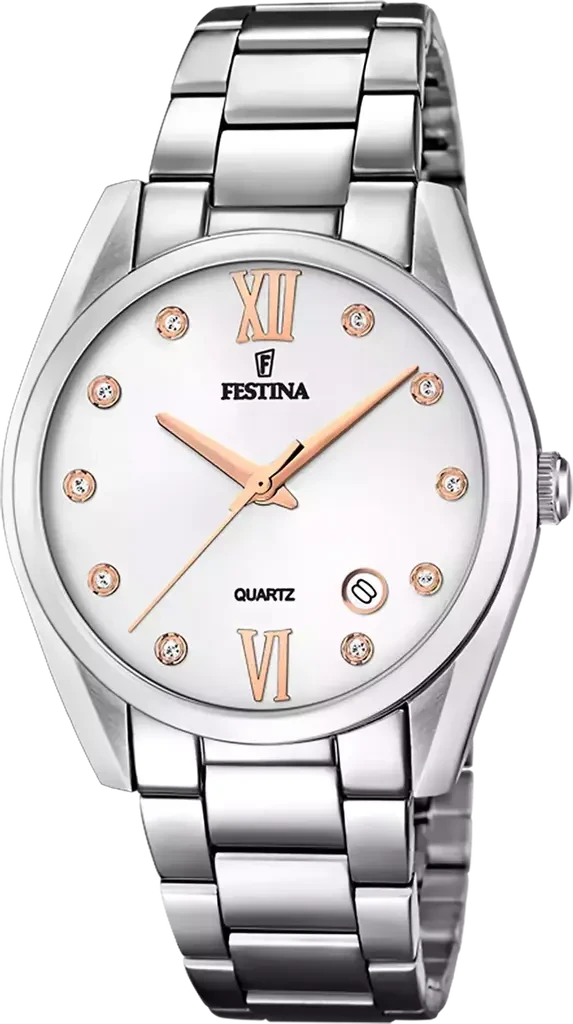 Наручные часы женские Festina F16790/A Boyfriend со стальным корпусом WR 50 м и белым циферблатом