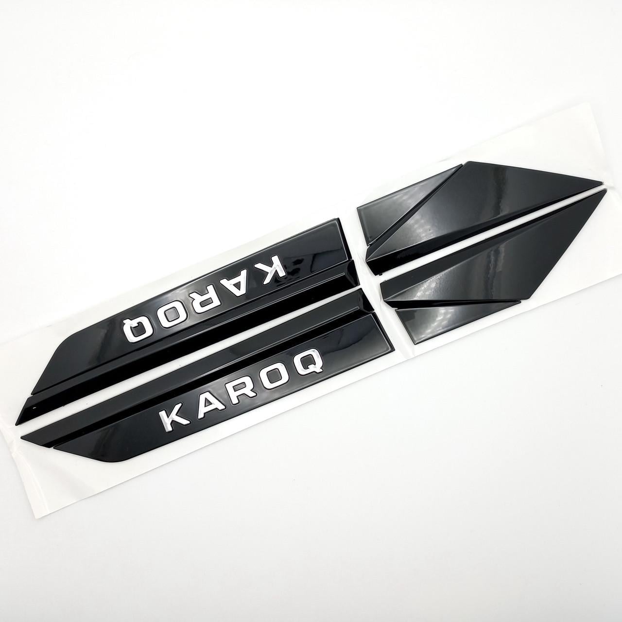 Эмблема на крылья Karoq Skoda ABS 25,5х3 см Черный глянцевый (2998178051)