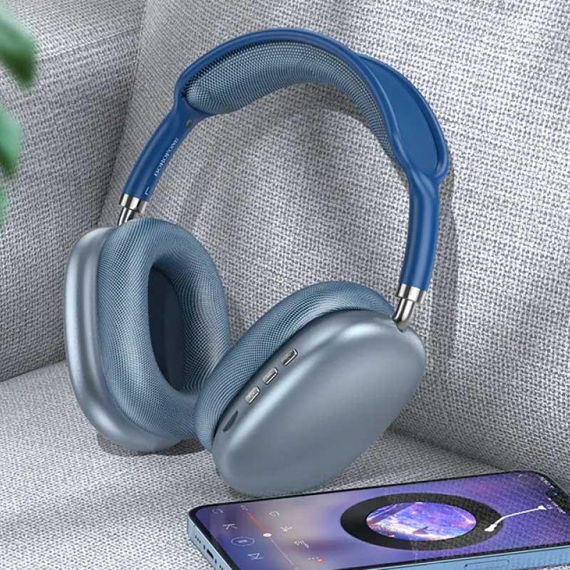 Наушники беспроводные BOROFONE BO22 Elegant Blue (00000071164_1) - фото 2 Наушники беспроводные BOROFONE BO22 Elegant Blue (00000071164_1) - фото 2